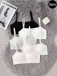 Canottiere reggiseno per ragazze, reggiseno bralette da sottoveste per adolescenti, reggiseni crop top per adolescenti con seno in sviluppo - Multicolore - Visualizzare 1