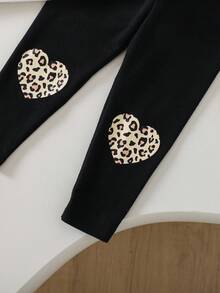SHEIN 2 件套女婴可爱卡通图案长袖运动衫和裤子套装，秋冬秋季衣服 - 彩色 - 查看 9