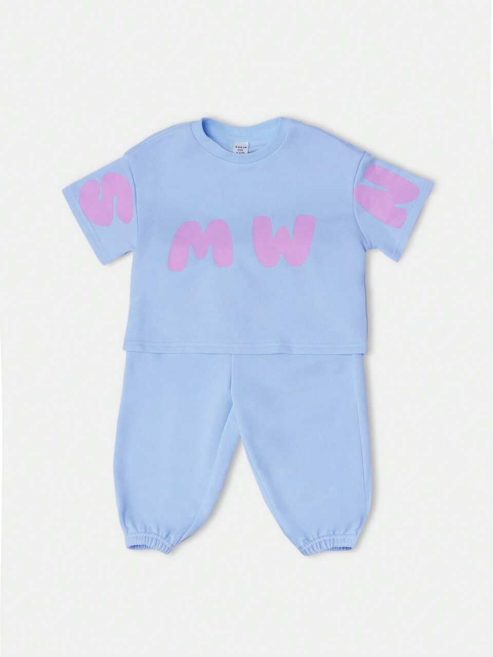 Felpa con stampa di lettere e pantaloni jogger coordinati