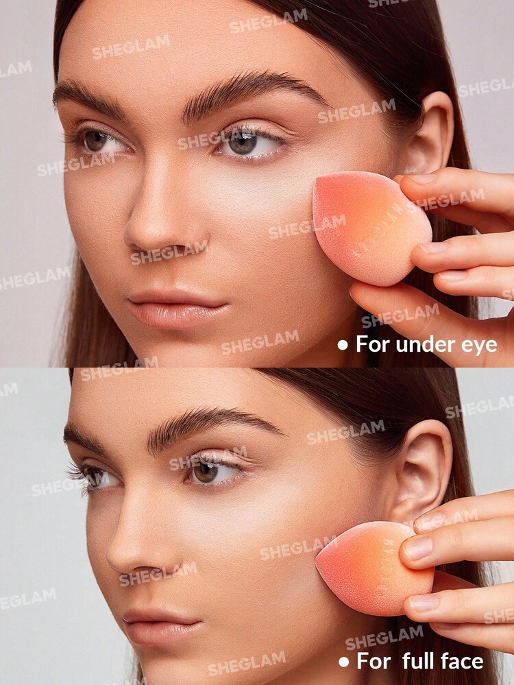 SHEGLAM Insta-Ready Powder Sponge SöT Total Face Powder Puff Mjuk Blandningssvamp Torr Makeup Endast SköNhetssminkverktyg MäRke SköNhet Smink Kosmetika FöR Kvinnor Och Flickor Perfekt FöR Vinter Idealisk FöR Y2K Elegant Mode Passande FöR FöDelsedag GåVa Fest Klar BäSt FäRg - Orange - Visa 7