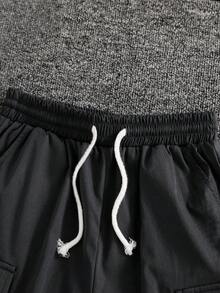 SHEIN Teens/Youths Casual Solid Color Loose Comfy Shorts, Versatile For Commute, School, Daily, Travel, Sports, Suitable For Spring & Summer