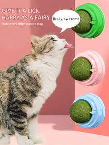 Zazumi 1pc Cat Catnip Ball Adhesive Toy, Cat Chew Scratch Stick, Pet Products, Cat Toys, Pet Teething Boredom Relief Toy, Suitable For Pets, Interactive Wand - Multicolor - View 5