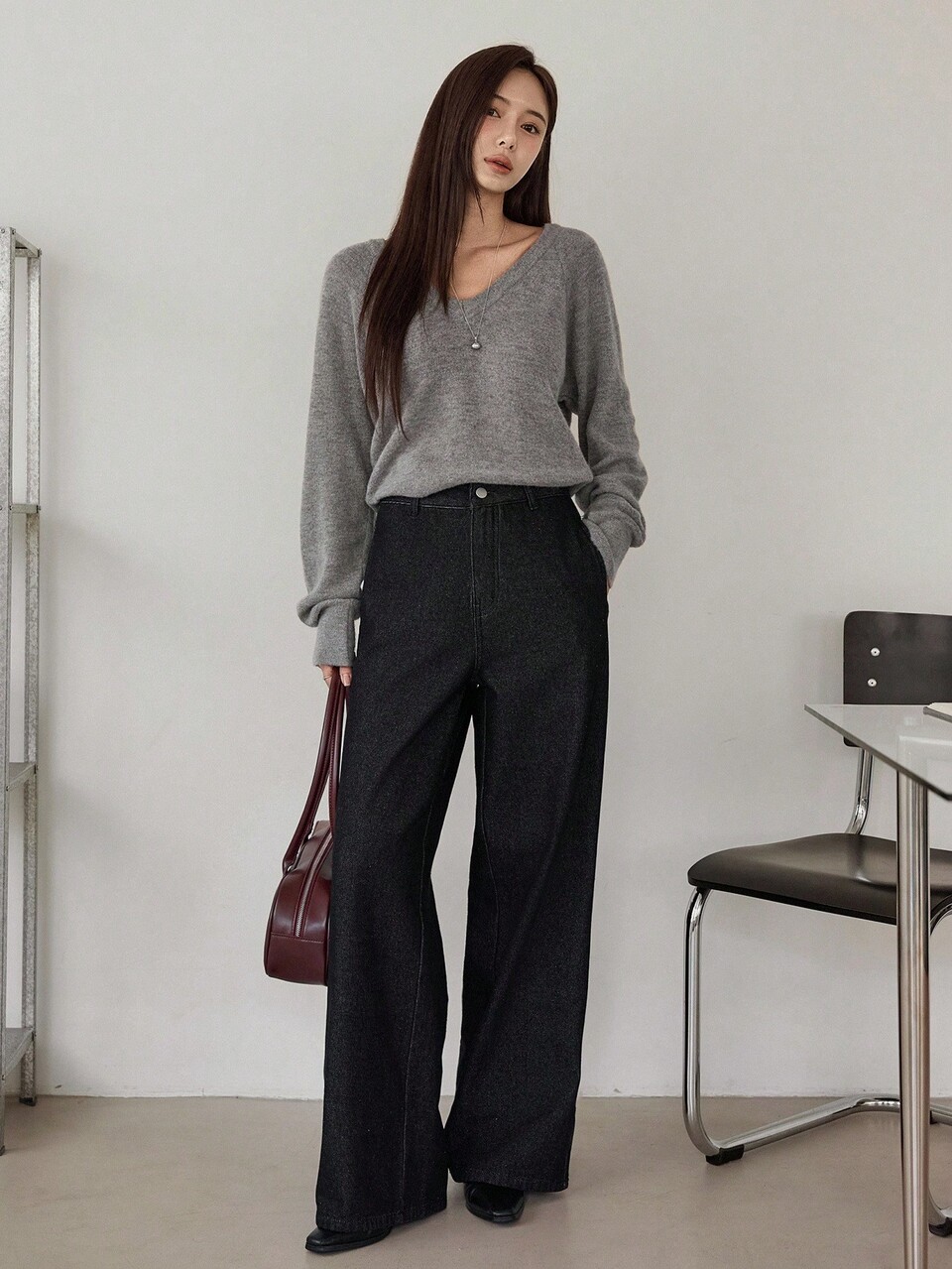 Women's Casual Commuter Versatile Straight Leg Jeans Business Casual Woman