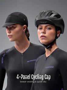 GLOWMODE Road Warrior Water-Resistant Quick-Dry Lightweight Breathable Reflective Cycling Biking Cap Hat Gym Training Workout - Black - View 1