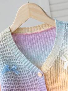 SHEIN Playful Pals Girls' Ombre Rainbow Bow Decor Cardigan Sweater Kids Cardigan For Girls Girls Cardigan Sweater Tween Girl Cardigan Sweater Kids Rainbow Cardigan Girls Sweater With Bows Toddler Girl Sweater Girls Rainbow Cardigan Kids Ombre Sweater Toddler Girl Cardigan Sweater Kids Sweaters For Girls Button Girls Cardigan With Bows Toddler Girls Sweater Young Girls Fall Outfits Young Girls Winter Clothes Kids Fall Clothes Girls Craft Sweater Girl Sweater Jacket Little Girl Cardigan