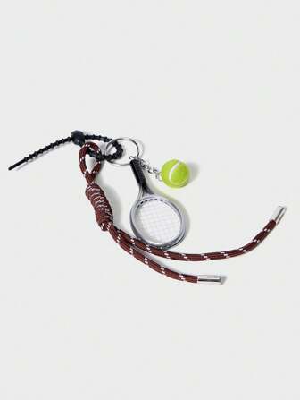 SHECARRY Multicolor Striped Bag Strap With Feather Badminton Racket Charm