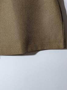 Franclia Casual & Commute Double-Breasted A-Line Skirt, Autumn/Winter - Khaki - View 5