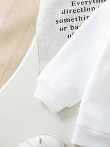 SHEIN 2 件套女婴可爱卡通图案长袖运动衫和裤子套装，秋冬秋季衣服 - 彩色 - 查看 6
