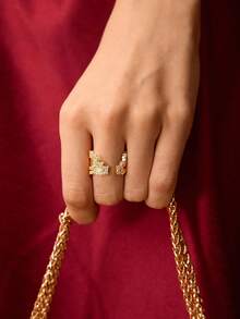 MOTF PREMIUM 18K GOLD PLATED STARRY SKY WOMEN'S SINGLE RING - Yellow Gold - View 5