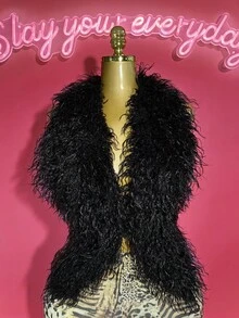 Slaydiva 2025春夏新款波西米亚音乐节,乡村风,洋气,海边度假,休闲,前卫,派对,可爱甜美,千禧一代,Y2k,性感火辣女孩,黑色皮草,毛绒材质,露背,露背,系带,无袖,超短背心,搭配豹纹,斑马纹,卡其棕色闪亮弹力针织紧身衣,修身,超短裤,热裤,女士两件套-B - 彩色 - 查看 6