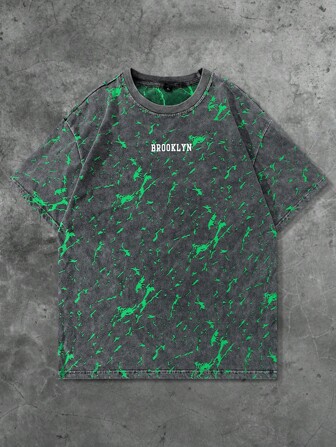 Street Life Camiseta de hombre con diseño americano callejero, tela especial con efecto de rayo desgarrado