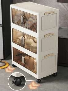 SHEIN 1 pièce Grand meuble de rangement, boîte de rangement pliable, meuble de rangement pour jouets pour salon, organisateur d'armoire à collations, armoire de cuisine, cadeau de Noël, bac de rangement, rangement sous le lit