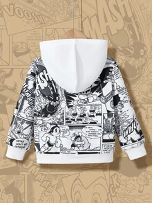 Astro Boy X SHEIN Young Boy Cartoon Graphic Loose Fit Sweatshirt, Casual Outdoor Streetwear - White - View 2
