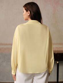 Anewsta Plus Size Women Fringe Elegant Blouse - Yellow - View 2