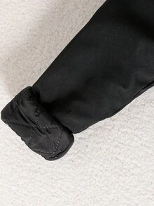 Tween Girl Long Hooded Padded Coat With Fur Collar And Large Pockets, Suitable For Casual Daily Wear, Commuting And School Fall Winter - Black - View 7