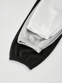 3pcs/Set Tween Girls Loose Casual Basic Multi-Color Design Elastic Waist Contrast Splice Ankle Length Pants, Suitable For Daily, Commute, Leisure, Vacation, Gathering, Street Snap, All Season Chic Outfits For Autumn/Winter Fall