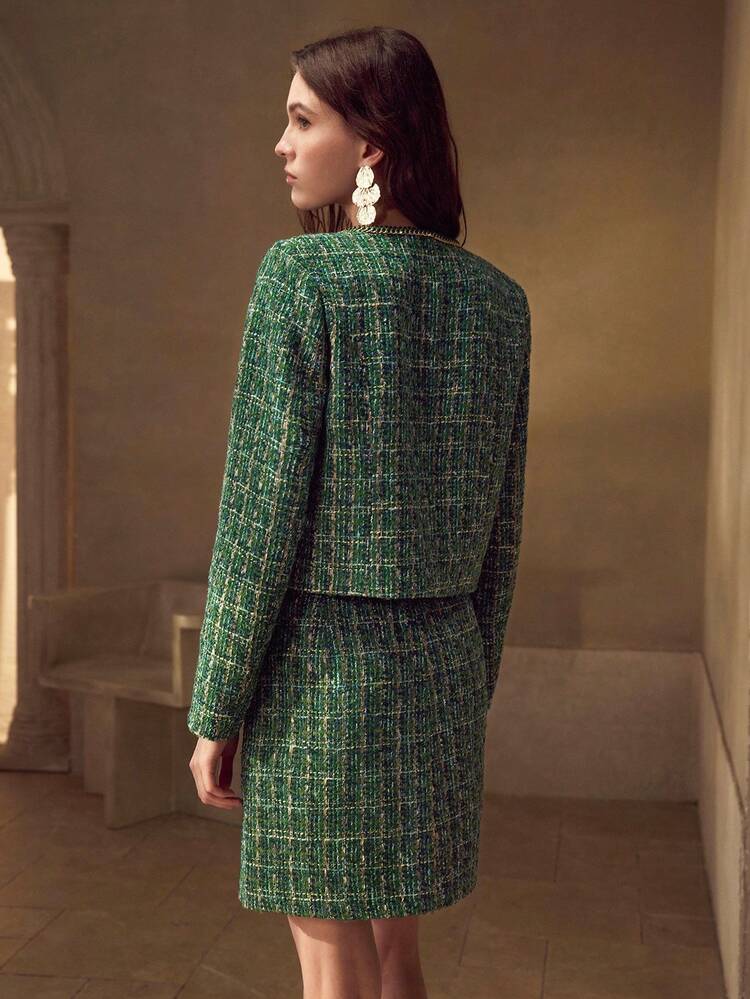 BUTTON UP CONTRAST TRIM BLAZER