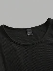 SHEIN EZwear 2 件黑色短款性感紧身吊带背心，适合夏季 - 黑色 - 查看 8