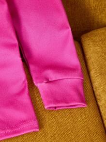 Astro Boy X SHEIN 2 peças/Conjunto Camiseta de Manga Longa com Gola Redonda e Estampa Fofa de Menina Cartoon & Letra e Legging Listrada, Pijama Casual e Confortável, Primavera/Outono