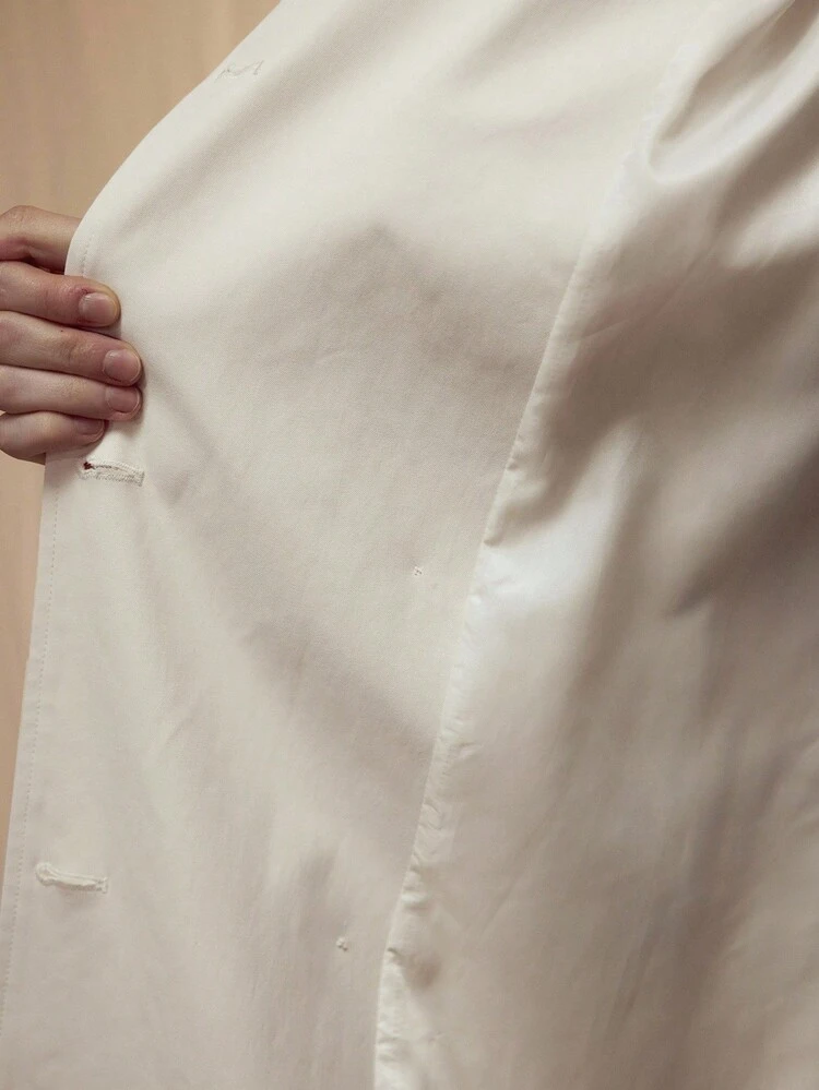 LASER CUT EMBROIDERY FLORAL DETAIL LAPEL COLLAR DOUBLE BREASTED PLACKET BELTED TRENCH COAT,FALL