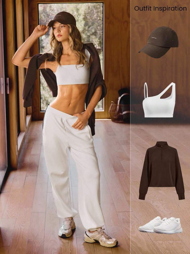 SoftCalm Modal Silky-Smooth Breathable Anti-Pinch Cuffs Loose Fit Contrast Side Stripe Sweatpants With Side Zipper Pockets Daily Casual Lounging Wear Fall Winter