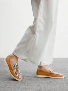 Sleekvia 女士休闲舒适一脚蹬平底鞋 - 駝色 - 查看 3