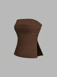 Sweetra 女士休闲百搭抹胸 - 彩色 - 查看 3