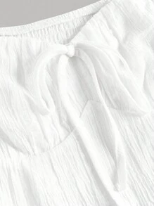 Girlism Tween Girls' Backless A-Line Puff Sleeve Dress/Halloween,Glowmode,Fall,Winter,Autumn/Activities/Autumn/Winter/Halloween,Glowmode,Fall,Christmas/Holiday/Festival/Winter - White - View 4