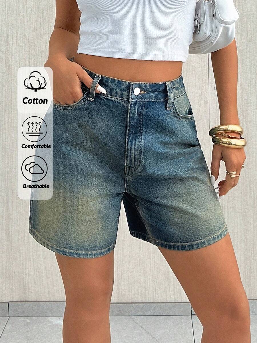 RueChic Shorts de cintura alta feminino
