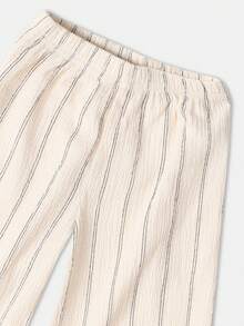 SUMWON Gestreiftes Peplum Top und weite Hose Set, Bademode Urlaubsoutfit, lässig mit Rüschen für den Sommer