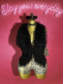 Slaydiva 2025春夏新款波西米亚音乐节,乡村风,洋气,海边度假,休闲,前卫,派对,可爱甜美,千禧一代,Y2k,性感火辣女孩,黑色皮草,毛绒材质,露背,露背,系带,无袖,超短背心,搭配豹纹,斑马纹,卡其棕色闪亮弹力针织紧身衣,修身,超短裤,热裤,女士两件套-B - 彩色 - 查看 3