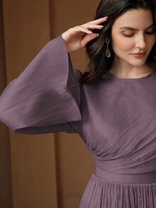 Anewsta Women's Long Sleeve Dress, Elegant & Versatile For Commuting, Spring/Autumn - Bold Plum - View 7