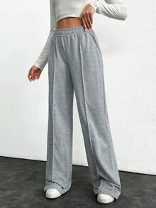 SHEIN Tall Tall Grey And Black Color Sweatpants With Elastic Waist Multipack - Multicolor - View 9