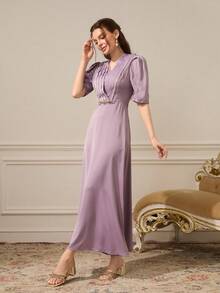 CUCCOO TILAWA Women's Chunky Heel Chain Slip-On Sandals, Suitable For Outdoor, Vacation, Party, Summer - Gold - View 7