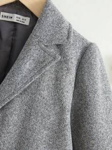 SHEIN 男小童1入組西裝領翻蓋細節花呢外套 - 灰色 - 查看 9