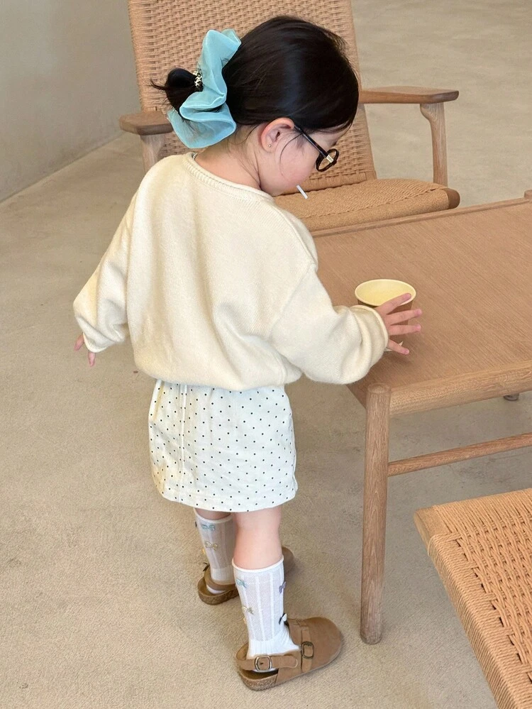 Toddler Girls' Crew Neck Colorblock Floral Print Long Sleeve Sweater, Autumn/Winter