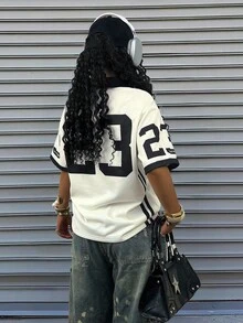 Rovax Women's Casual Letter Print Short Sleeve T-Shirt, Summer - Multicolor - View 2