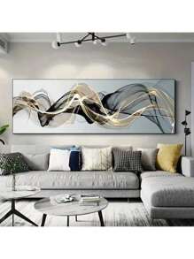 1 幅北欧奢华现代抽象画，几何风格创意海报，卧室装饰画，卧室墙壁艺术，客厅背景，床头板装饰，无框 - 灰色 - 查看 12