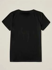 SHEIN CURVE+ Retro-T-Shirt im Stil der 90er-Jahre mit Halloween-Geistergesicht und Herzhand, kurzärmliges T-Shirt mit Horrorfilm-Motiv, lustiges Geistergesicht-T-Shirt, einfarbiges, schlichtes T-Shirt mit Rundhalsausschnitt und kurzen Ärmeln, lässige Alltagskleidung, Halloween-T-Shirt, Damenbekleidung