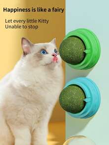 Zazumi 1pc Cat Catnip Ball Adhesive Toy, Cat Chew Scratch Stick, Pet Products, Cat Toys, Pet Teething Boredom Relief Toy, Suitable For Pets, Interactive Wand - Multicolor - View 1