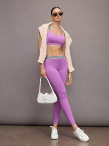 Activina 女士紧身瑜伽裤，紫色 - 紫色 - 查看 2