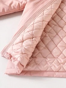 Manteau matelassé pour préadolescentes avec doublure en fausse fourrure, rose, vêtement d'extérieur chaud pour l'école et les activités extérieures en automne - Rose bonbon - Voir 4