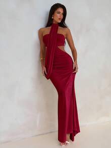 Aloruh Women's Spring/Summer Vacation Wrap Asymmetric Flowy Maxi Mermaid Bodycon Dress,Fall Wedding Guest Dress,Dresses For Women Party