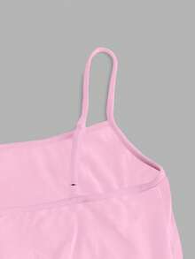 SHEIN EZwear 休闲简约浅粉色吊带背心，适合夏季苗条女性 - 淺粉色 - 查看 4