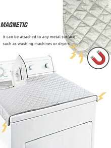 SHEIN 1 件桌面熨烫垫、磁性熨烫毯、便携式熨衣板套、可折叠耐热熨烫垫，适用于洗衣机和烘干机 - 銀色 - 查看 4