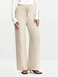 Lumivelle 女士纯色休闲宽松针织阔腿裤