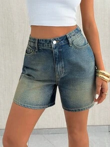 RueChic Shorts de cintura alta feminino
