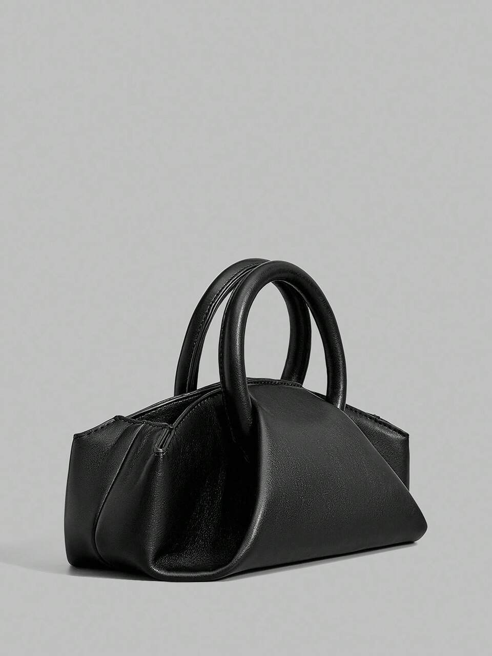 1pc Women's Solid Color Daily Commute Fashion Double-Loop Handbag