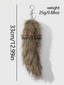 ROMWE Grunge Punk 1 chiếc móc khóa túi xách lông cáo giả màu nâu ombre phong cách Y2K dễ thương cá nhân hóa đa năng chất lượng cao, thích hợp cho phụ nữ/bé gái mặc hàng ngày, quà tặng ngày lễ - màu nâu - Xem 12
