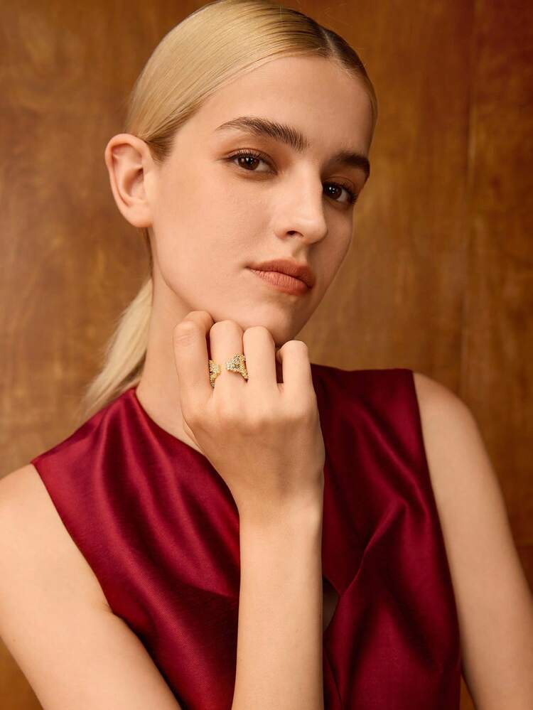 18K GOLD PLATED STARRY SKY WOMEN'S SINGLE RING